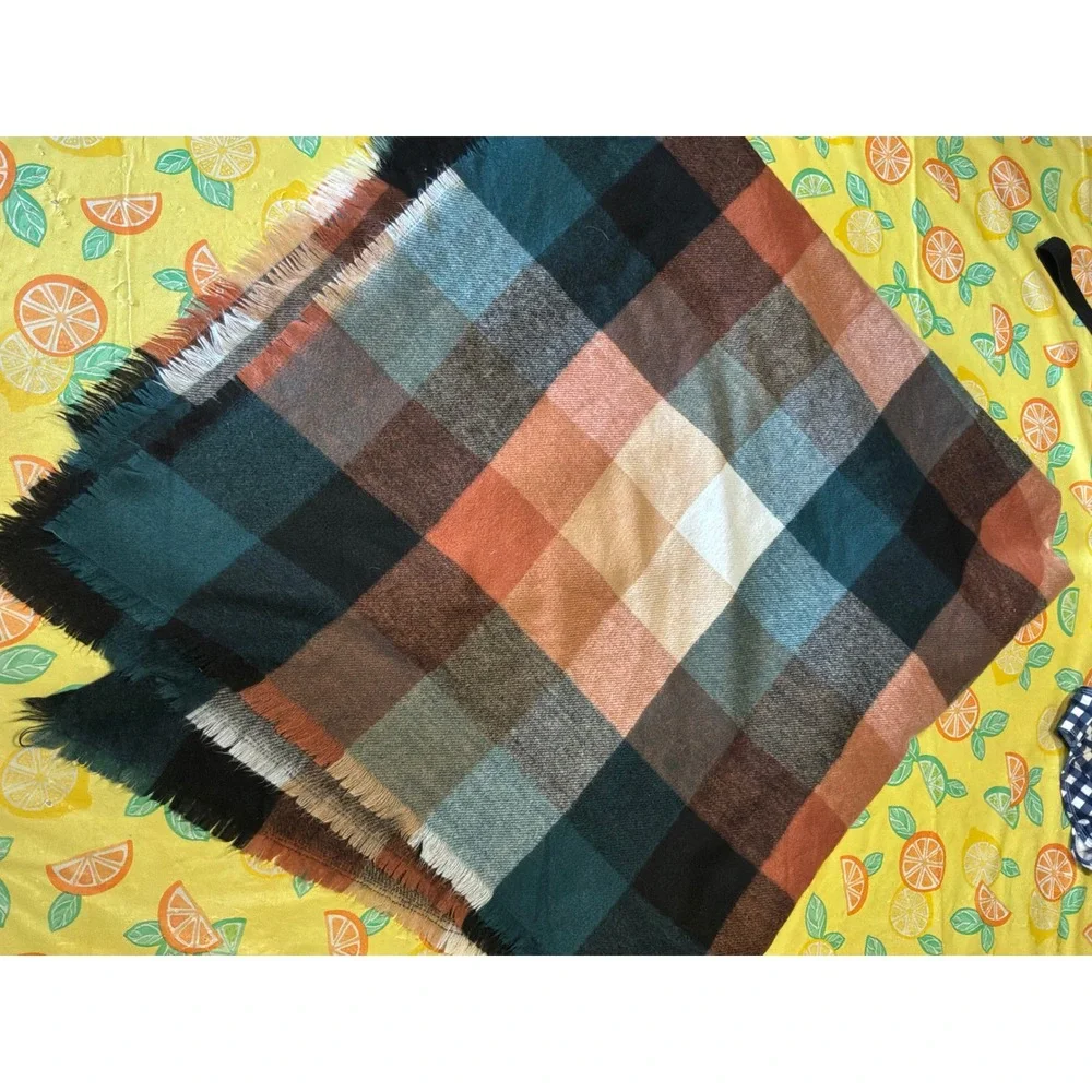 Cottagecore‎ Womens Unbranded Plaid Toggle Poncho Wrap S/M Multicolor